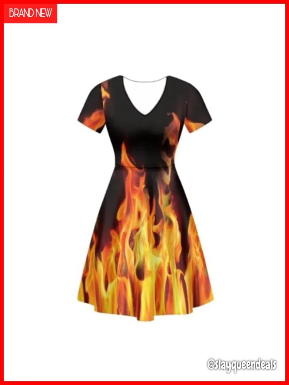 V-Neck Short Sleeve Midi Dress A-Line Casual Summer Beach Tunic